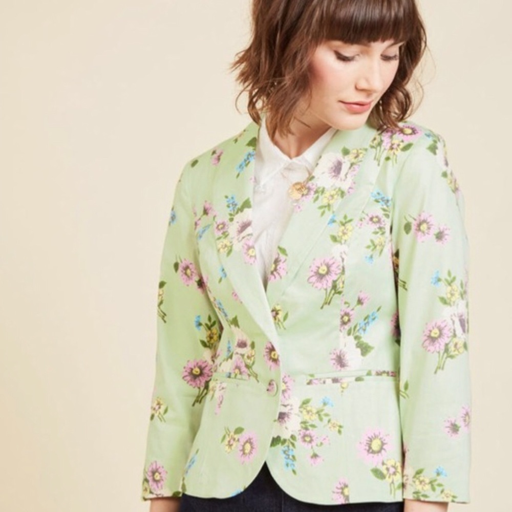 ModCloth label Snappy Studies Blazer in Bouquets